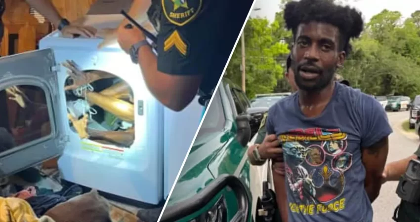 Man wanted in Florida shooting found by police folded in dryer, 'tumble-ready hideout'